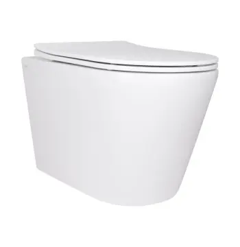 Підвісний унітаз Qtap QT14332380AW Scorpio керамічний білий, безобідковий з технологією змиву Ultra Quiet та сидінням Soft-close (QT14332380AW)