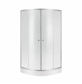 Душова кабіна Lidz SC90x90SATLOWFR Latwa SC90×90 мм.SAT.LOW.FR напівкругла сатинова з матовим склом 4 мм та низьким піддоном KAPIELKA (LLASC9090SLFSET)