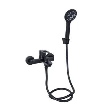 Змішувач для ванни Lidz Latwa 006 чорний з душовим гарнітуром (LDLAT006BLA45419)