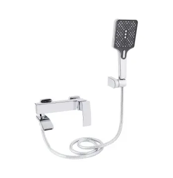 Змішувач для ванни Qtap Swan Cascada QTSWA260CRM45565 латунний хромований з поворотним виливом та душовим гарнітуром (QTSWA260CRM45565)