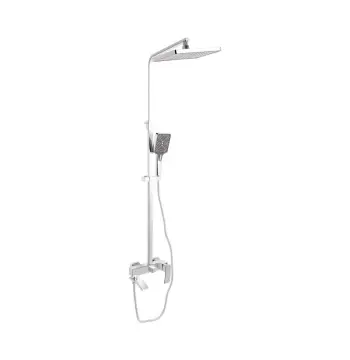 Душова система Qtap QTSWA111CRM45566 Swan Cascada латунна хромована з поворотним виливом на 3 споживачі (QTSWA111CRM45566)