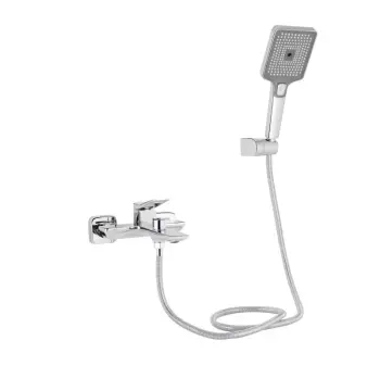 Змішувач для ванни Qtap Presto латунний хромований з душовим гарнітуром (QTPRE259CRM45574)