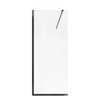 Душевая перегородка Qtap BLM209C8 Walk-In Standard BLM209.C8 90×200 мм см черная, прозрачное стекло 8 мм с покрытием CalcLess (STDBLM209C8)