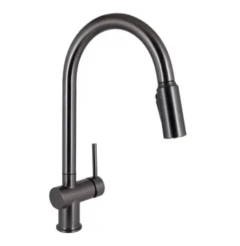 Змішувач для кухні Qtap Rozcesti QTROZ366GMB45939 латунний gunmetal black з висувним виливом та краном для питної води (QTROZ366GMB45939)
