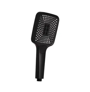 Лійка для ручного душу Qtap Rucni QTRUC125BLM45955 пластикова чорна матова прямокутна 140×110 мм з 3 режимами (QTRUC125BLM45955)