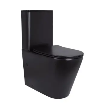 Унітаз підлоговий Qtap Scorpio Ultra Quiet матовий чорний безобідковий з сидінням Soft-close (QT14226088AMB)