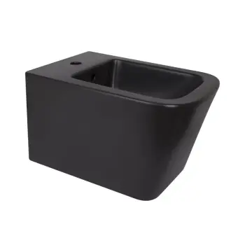 Підвісне біде Qtap QT17551303GMB Tern New керамічне чорне матове з отвором під змішувач (QT17551303GMB)