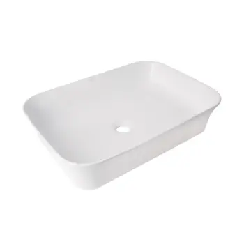 Раковина накладна Qtap Virgo N прямокутна без донного клапана WHITE QT18116308W