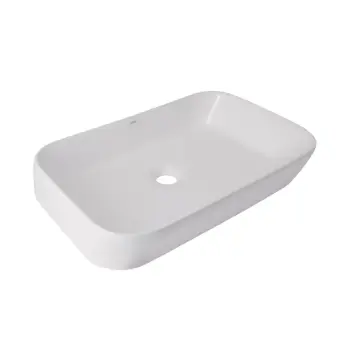 Раковина-чаша Qtap QT14112243WN Scorpio керамічна біла накладна прямокутна 550×390×120 мм (QT14112243WN)