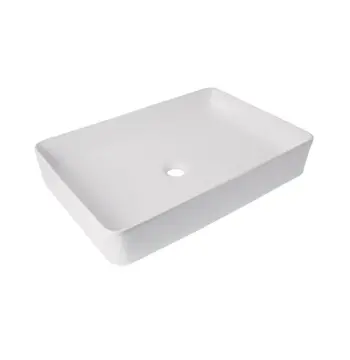 Раковина-чаша Qtap QT171180841W Tern керамічна біла накладна прямокутна 600×400×110 мм (QT171180841W)