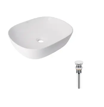 Комплект Qtap Aquarius: Раковина накладна прамокутна 470x380x120 мм White + Донний клапан PU02