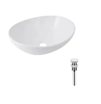 Комплект Qtap Dove: Раковина накладна овальна 415x340x140 мм White + Донний клапан PU02