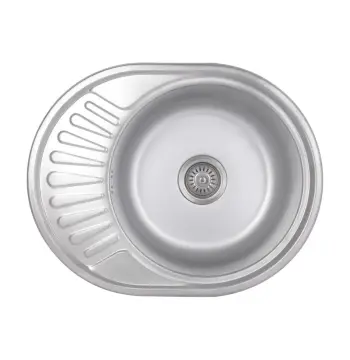 Кухонна мийка Brinex 5745 сатинована з нержавіючої сталі, 0.8 мм (BRIN5745SAT08)