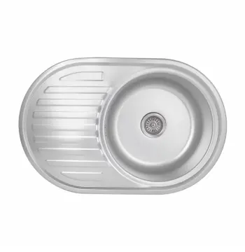Кухонна мийка Brinex 7750 нержавіюча micro decor з крилом, 0, 8 мм (BRIN7750MDEC08)