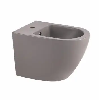 Біде підвісне Qtap QT13551381GSG Robin керамічне кам'яно-сіре матове 515×370×350 мм (QT13551381GSG)