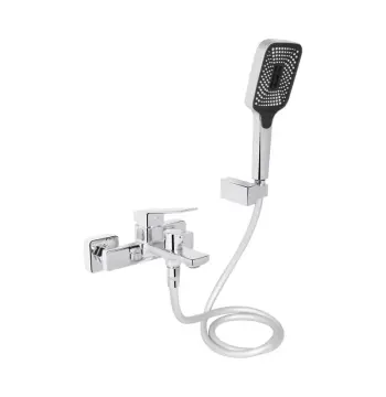Змішувач для ванни Qtap Capricorn QTCAP3060102C48222 латунний хромований з душовим гарнітуром (QTCAP3060102C48222)