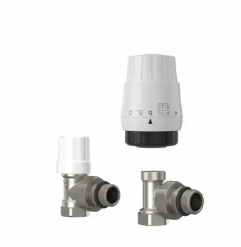 Термостатичний комплект для радіатора Thermo Alliance Forte TAF300G15 латунний кутовий 1/2" з передналаштуванням та антипротіканням (TAF300G15)