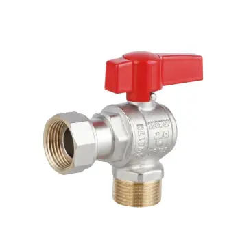 Кран кульовий Thermo Alliance Standart PN40 латунний кутовий 3/4" ВЗ з накидною гайкою (TAS224W20)