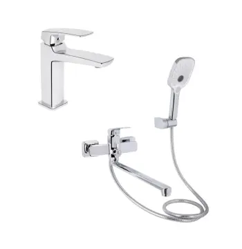 Набір змішувачів для ванни та раковини Qtap Tern латунний, хром (SD00054882)