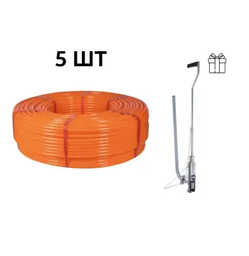 Труба для теплої підлоги Thermo Alliance PEX-A EVOH помаранчева тришарова 16×2, 0 мм в акційному наборі з тахером ТК-100 (SD00055072)