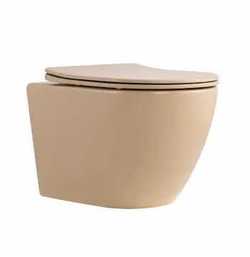 Унітаз підвісний Qtap Robin Ultra Quiet бежевий безобідковий з сидінням Slim Soft-close та Quick Release (QTROB26SB48997)