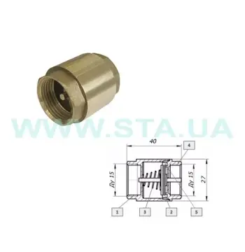 Зворотний клапан із лат. шток 1/2" STA/NoName