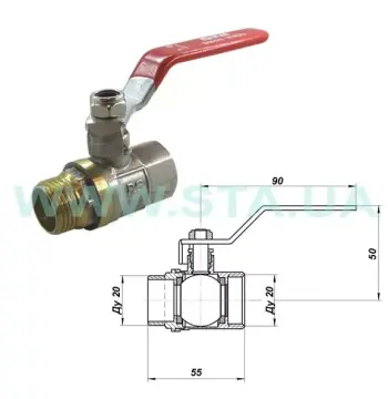 Кран кульовий STA 3/4" ВЗ (червона ручка) НІК.
