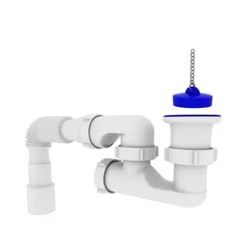 Сифон для ванни Kronoplast П-0555 1 1/2″, з ревізією та гнучкою трубкою Ø40 x 40/50 (SR14000033)