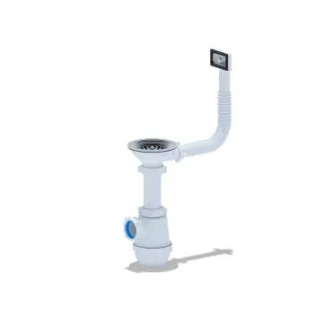 Сифон для кухонної мийки ANI-plast A0145S, 3 1/2" x 40 з гнучким переливом, без випуску