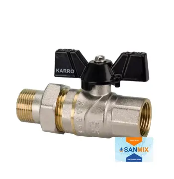 Кран кульовий з американкою KARRO PREMIUM 1/2" (чорний метелик)