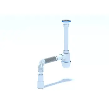 Сифон для мийки ANI-plast C1015, 1 1/4" x 40 з гнучкою трубою 40 x 40/50