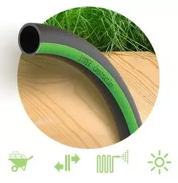 Шланг CONSTRUCTION Ø 3/4" 30м, 4х сл. (чорний із зеленою смугою)