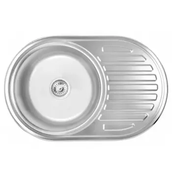 Кухонна мийка WEZER 7750(06) Satin 770x500x160 мм + сифон