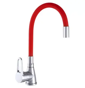 Змішувач для кухні WEZER SOP4-R045-RED з гнучким виливом, червоний