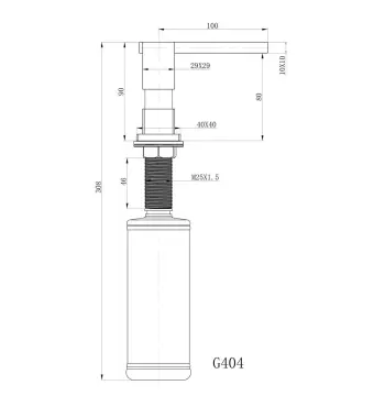 Дозатор для миючого засобу GAPPO G404-5, що вбудовується в мийку, латунь/пластик, сатин 300 мл