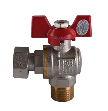 Кран кульовий кутовий з накидною гайкою SOLOMON 1/2″ ЗВ PN40 160402