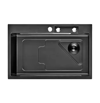 ID 7246-BC мийка PROFI 720x460x215мм,(3.0/0.8мм),сифон. дозат. 2 кош, дошк, зміщувач PVD Black