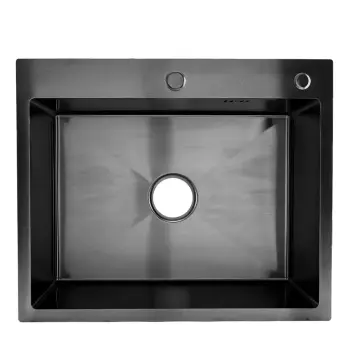 ID 6045-B мийка одинар.600x450x215мм,(3.0/0.8мм), сифон, дозатор, кошик PVD Black