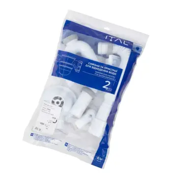 Сифон 1/240 для мийки трубний прямий ITAL P1112 3 1/2*40 з відводом для пральної машини (1048549)