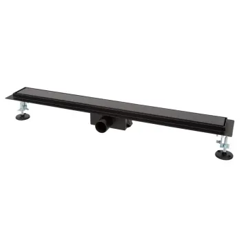 IT02-FT24/700 BG ITAL Душовий трап 700 мм,ЗАГАРТОВ. СКЛО,комбін.затвор, Black Glass (блістер)