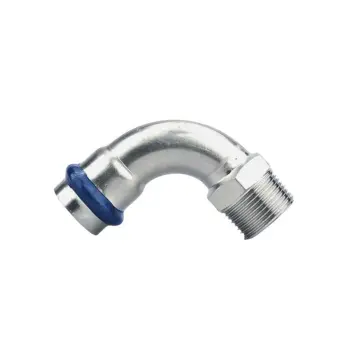 Кутник довгий ASG INOX тип V press steel ЗЗ ф 18х1/2" 90°