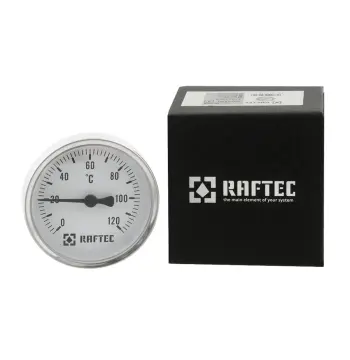 Термометр аксіальний (позаду) Raftec 50мм 1/2" ф64 мм