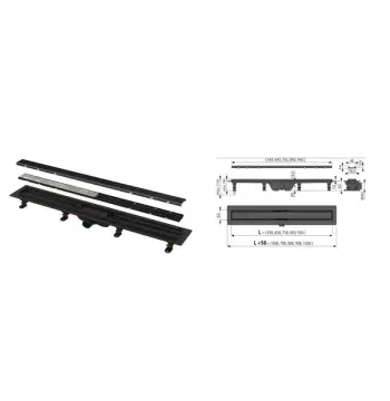 Трап зливний Alcaplast APZ19BLACK-850 DOUBLE