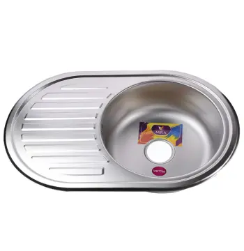 Мийка кухонна врiзна кругла з полицею 770х500х180 Decor MR 7750 D Mira