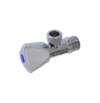 Кран приборный вентильный угловой Bugatti 1/2" x1/2" ручка треугольной шеи арт.876