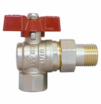 Кран шаровой с американкой угловой ЭКО PN20 ЗВ 3/4" бабочка