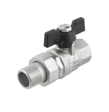Кран кульовий з американкою Raftec BLACK PN15 ВЗ 1/2" метелик DRBS1