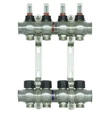 Колектор з витратомірами Raftec STEEL 1"х4