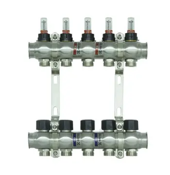Колектор з витратомірами Raftec STEEL 1"х5