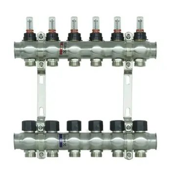 Колектор з витратомірами Raftec STEEL 1"х6 RC03-06